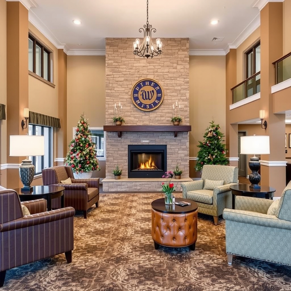 Best western inn in Smithfield The main lobby Winter style