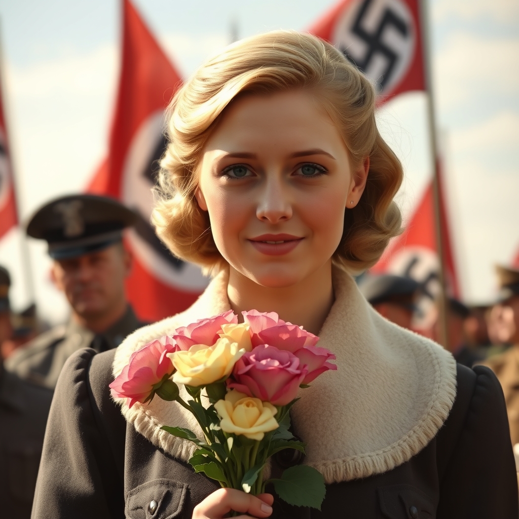 eine Junge Frau, blond, kleine Brüste, flacher bauch, im Ja