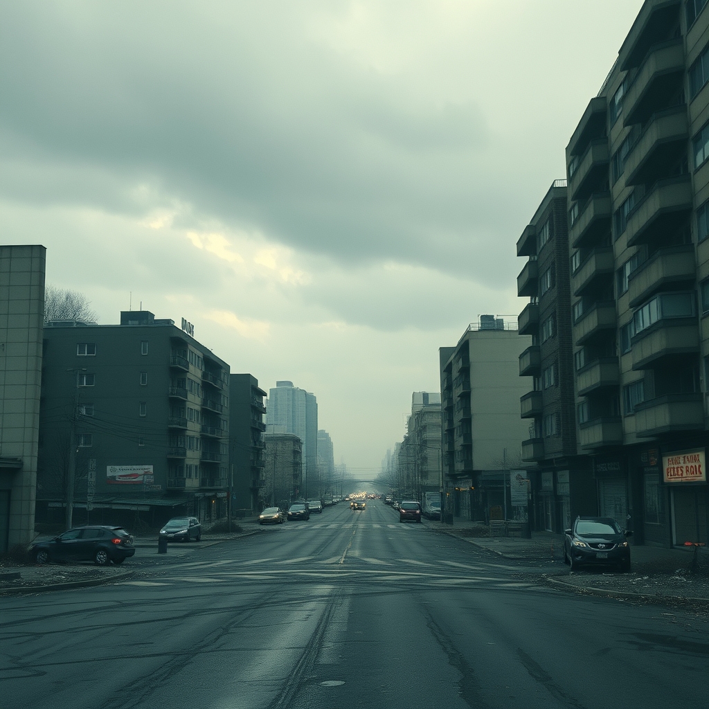 A bleak urban landscape