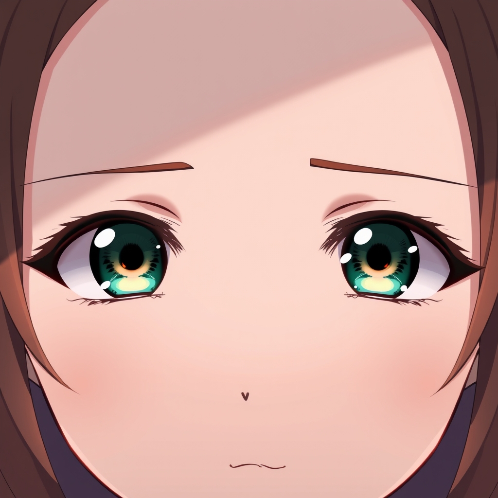 A girl with a pair of amber green blue eyes. The picture onl