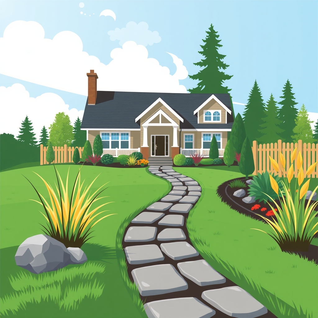 logo for a landscaping & hardscaping company in Washington s