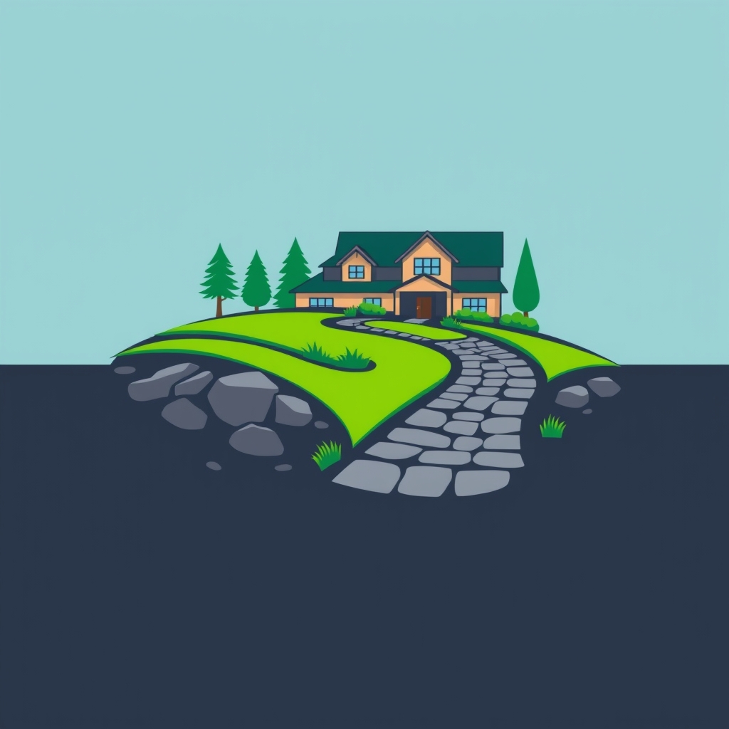 Design a vector logo for a landscaping and hardscaping compa