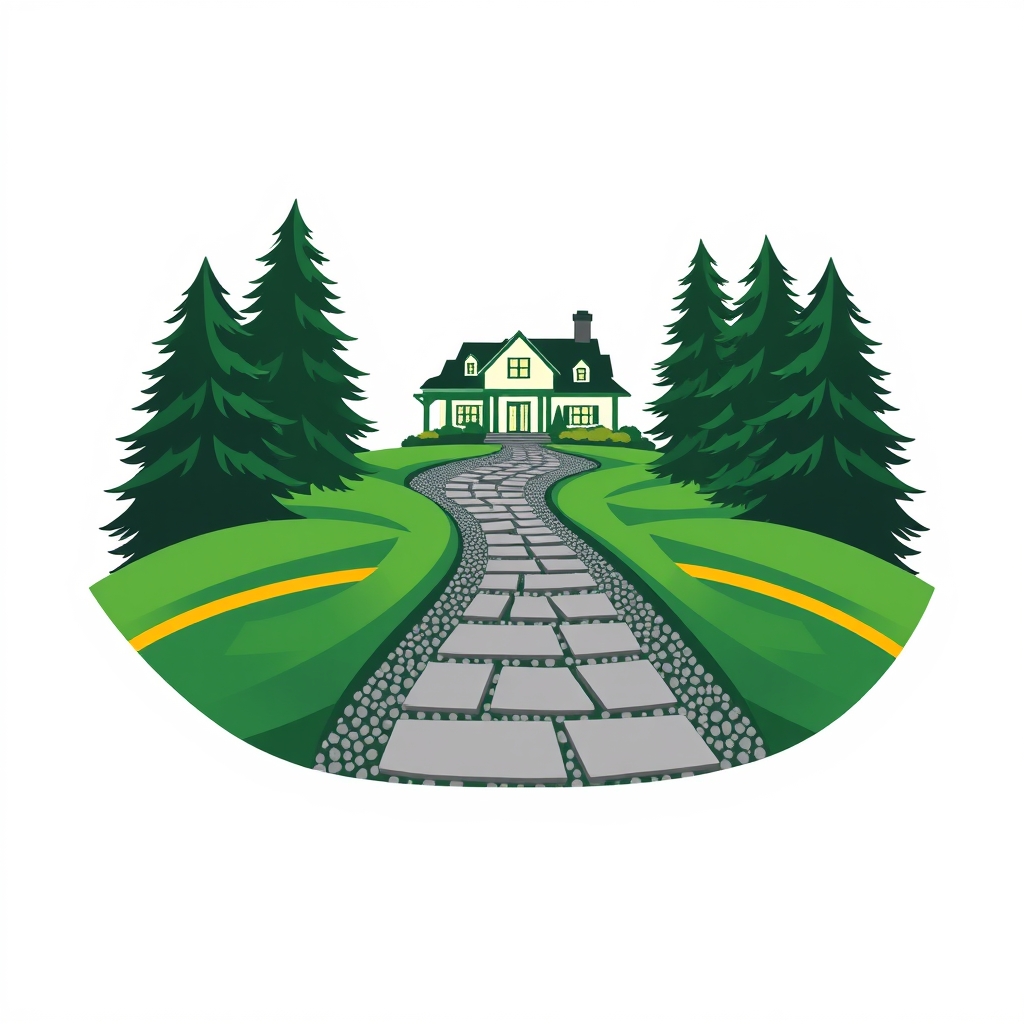 {a sleek|a bold|an elegant} flat vector logo for {hardscapes