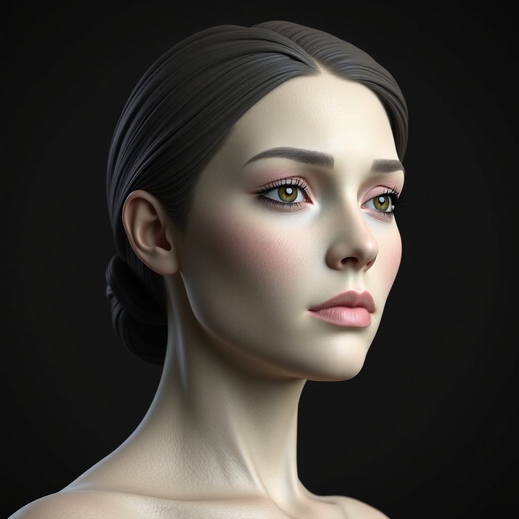 3d model of female realistic skin