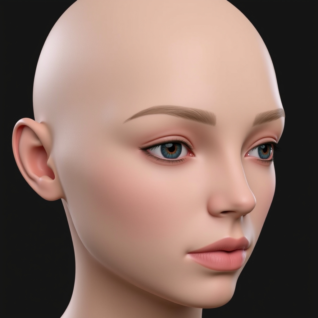 3d model of female realistic skin