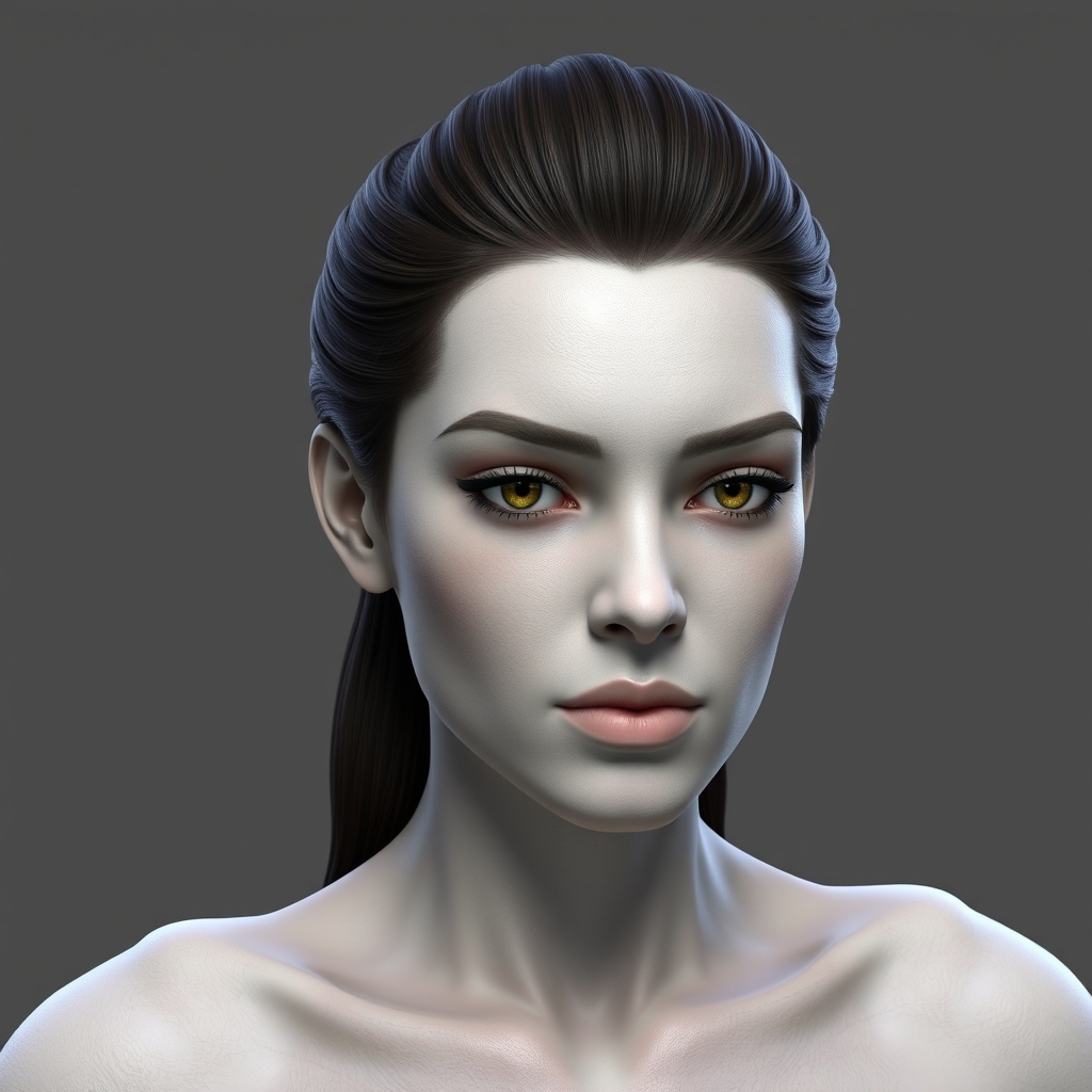 3d model of female realistic skin full view