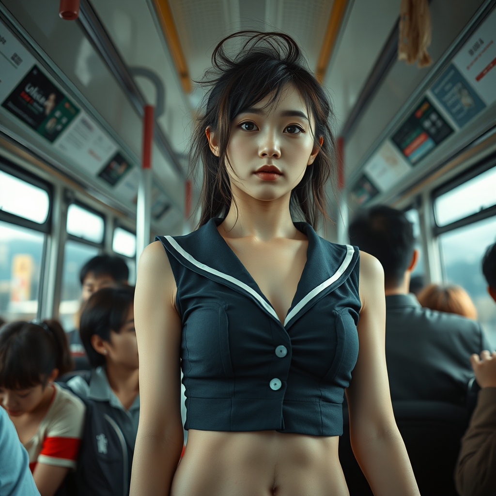 Japanese beauty, young and beautiful, wearing sexy jk unifor