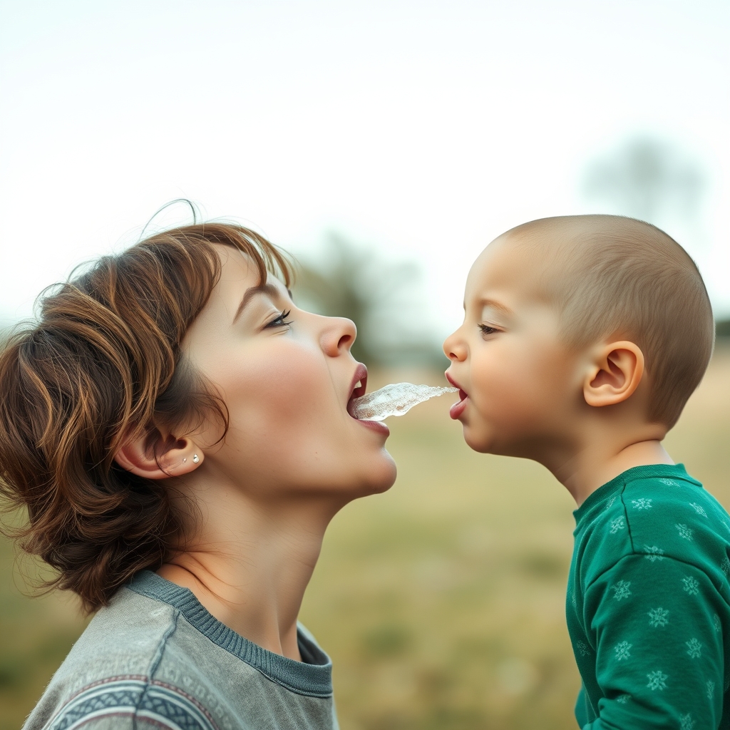 woman peeing in boy's mouth