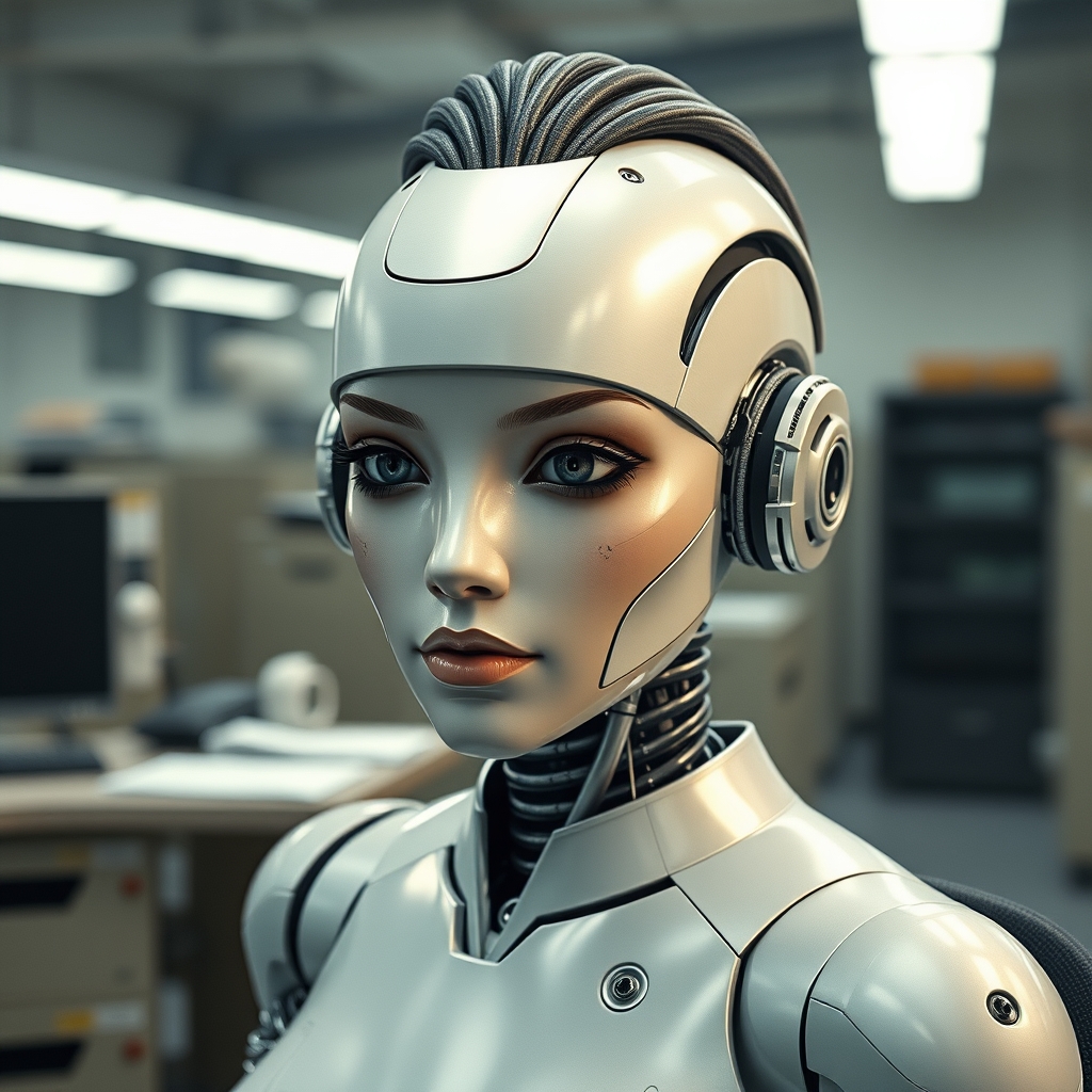 A female droid designed to look ascetically pleasing, her me