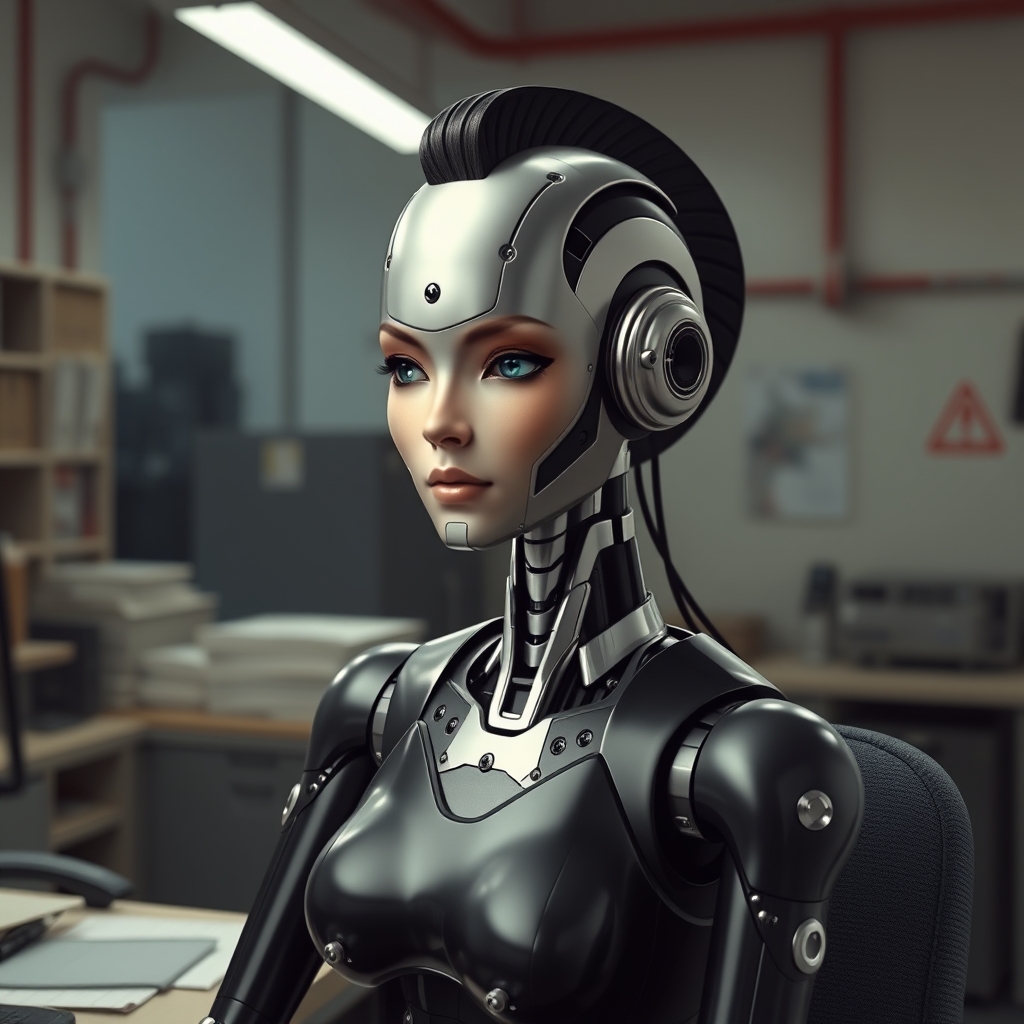 A female droid designed to look ascetically pleasing, her me