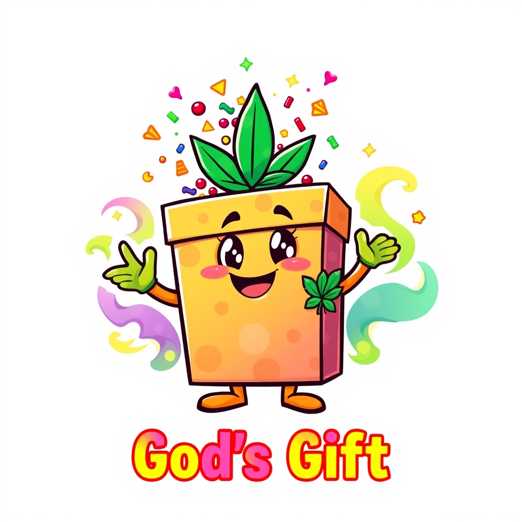 Design a fun and vibrant die-cut cannabis sticker for God’