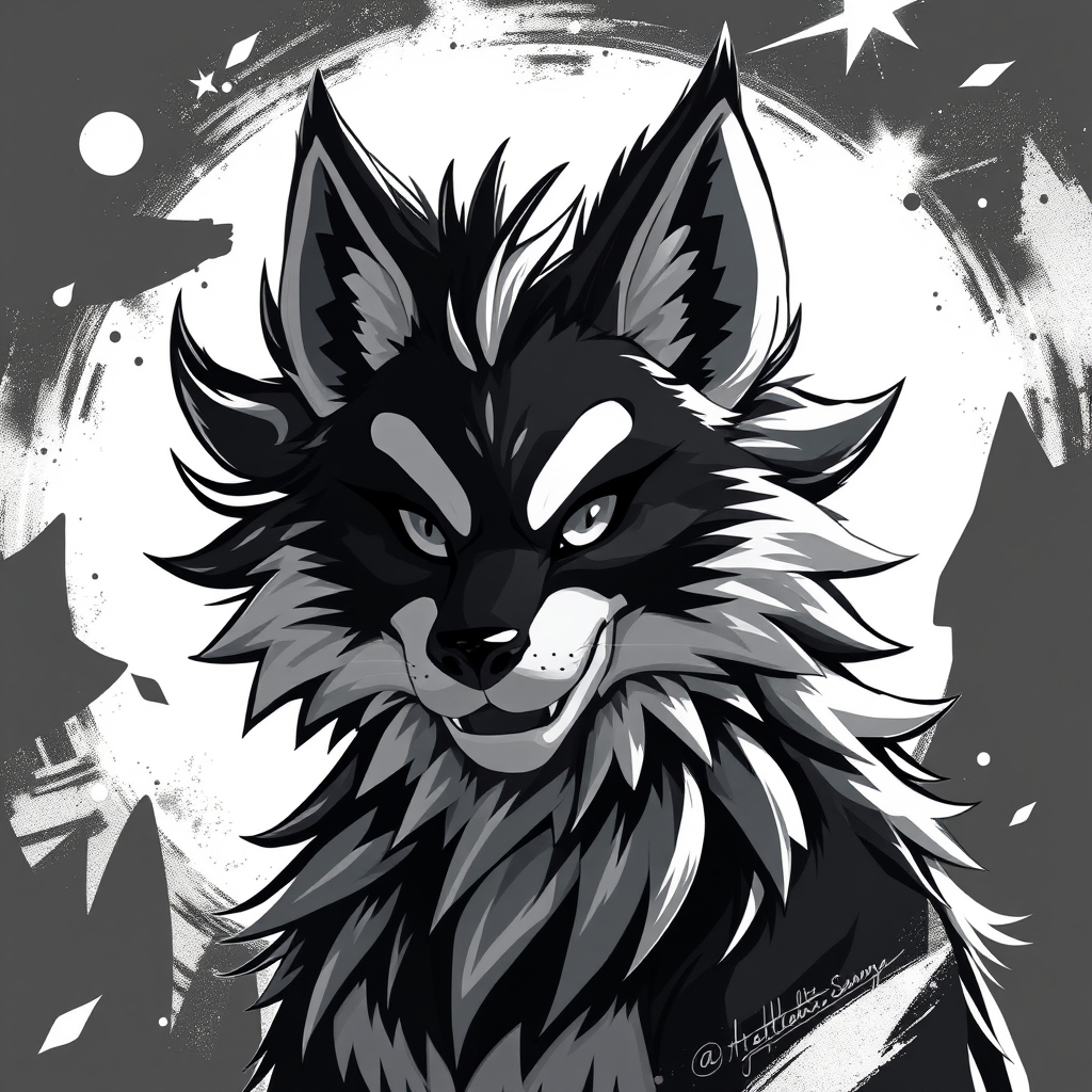 Black white fursona