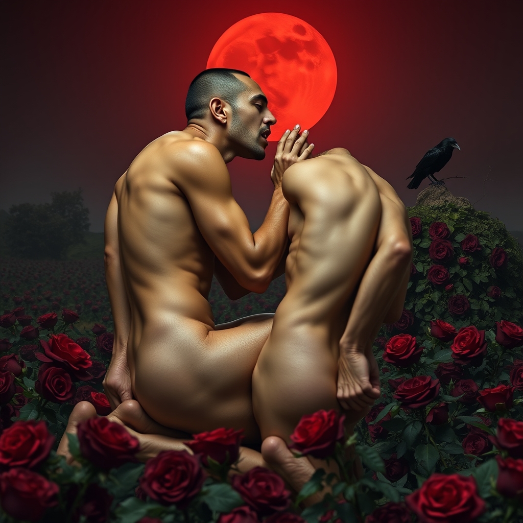 A naked tan, middle Eastern male Vampire with an erection fu