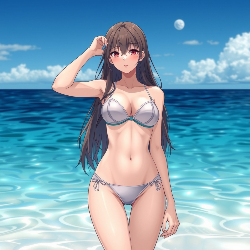 Sexy women wearing transparent bikinis