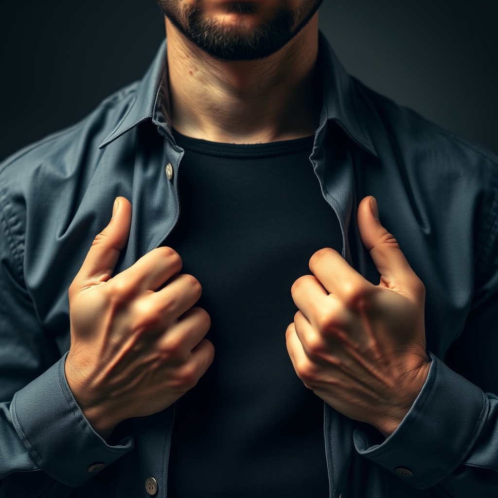 Man putting his hands inside a woman's shirt