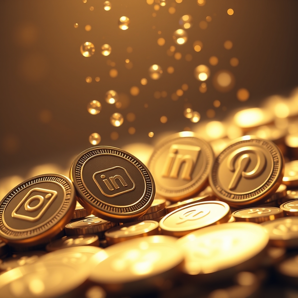 Ultra-realistic scene of shiny golden coins engraved with th