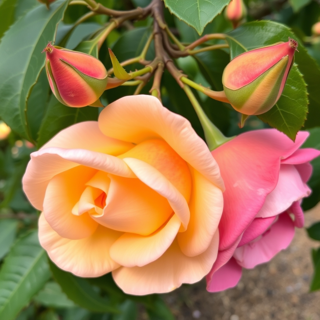 Peach rose hybrid fruit