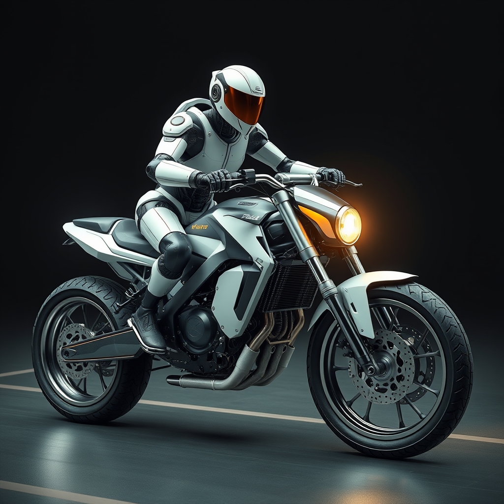 A robot riding super bike