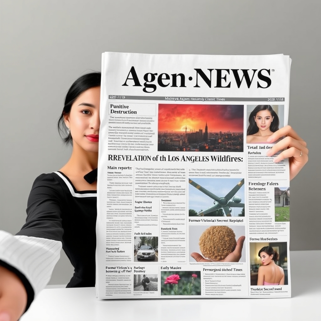 Image Creation: A newspaper image paired with a woman and th