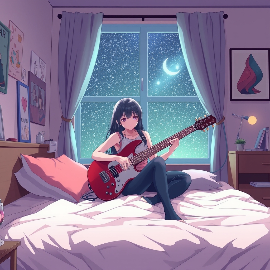 a woman in her room in a v string